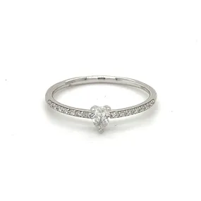 White Gold Heart Cut Diamond Ring White Gold Heart Cut Diamond Ring