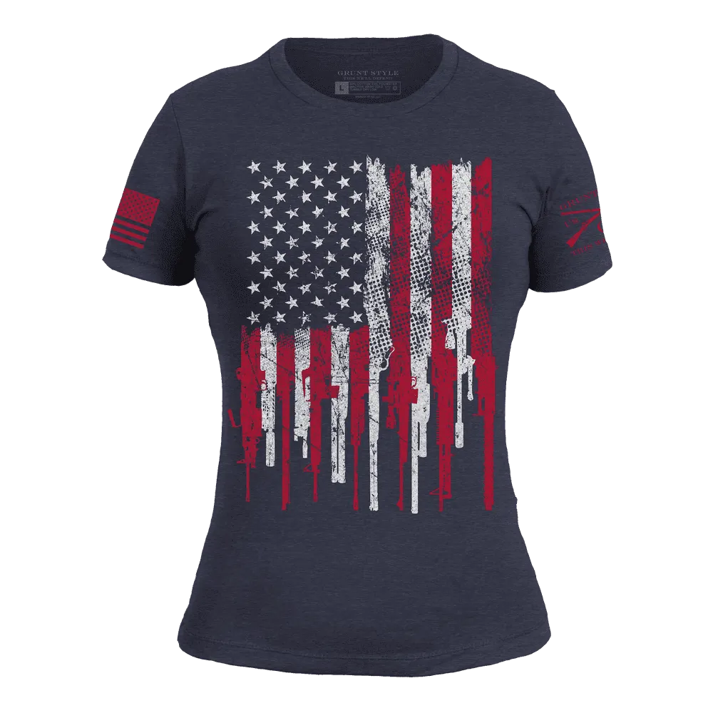 Women's 2A Stars and Stripes Slim Fit T-Shirt - Midnight Navy