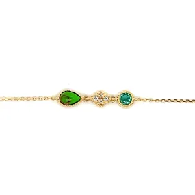 Yellow Gold Emerald & Diamond Bracelet Yellow Gold Emerald & Diamond Bracelet